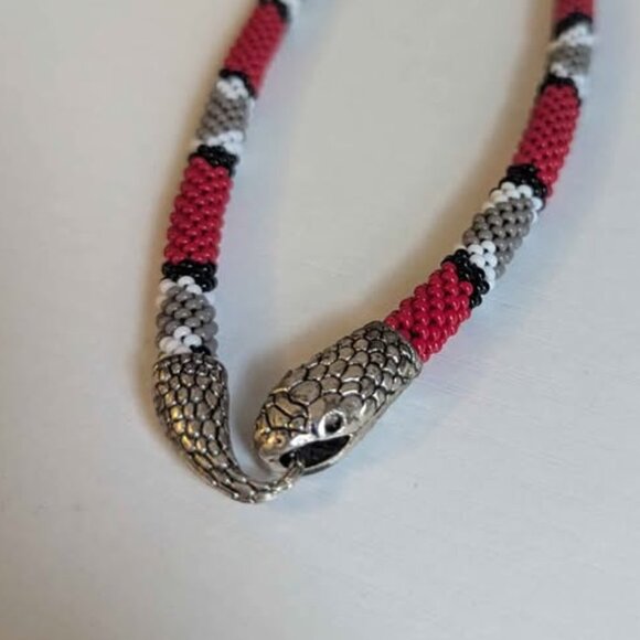 Jewelry - Handmade coral snake necklace